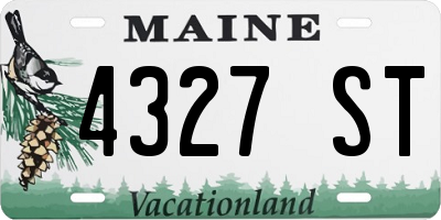 ME license plate 4327ST
