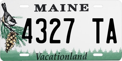 ME license plate 4327TA