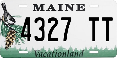 ME license plate 4327TT