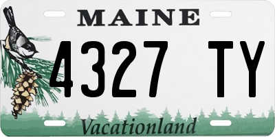 ME license plate 4327TY