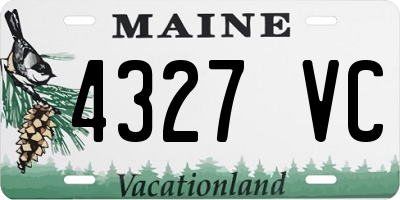 ME license plate 4327VC