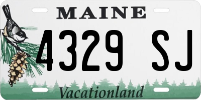 ME license plate 4329SJ