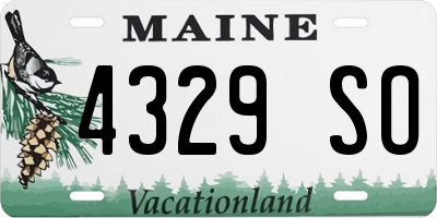 ME license plate 4329SO