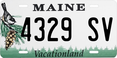 ME license plate 4329SV