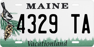 ME license plate 4329TA