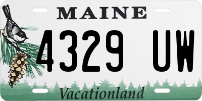 ME license plate 4329UW