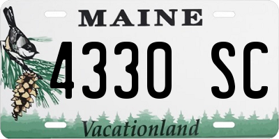 ME license plate 4330SC