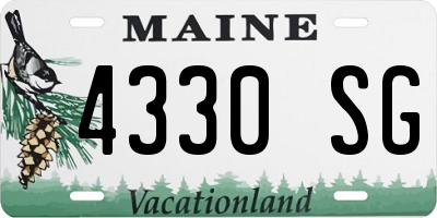 ME license plate 4330SG