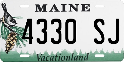 ME license plate 4330SJ