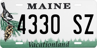 ME license plate 4330SZ