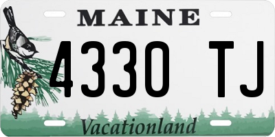 ME license plate 4330TJ