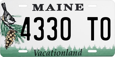 ME license plate 4330TO