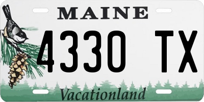 ME license plate 4330TX