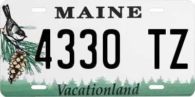ME license plate 4330TZ
