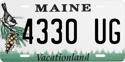 ME license plate 4330UG
