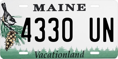 ME license plate 4330UN