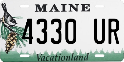 ME license plate 4330UR