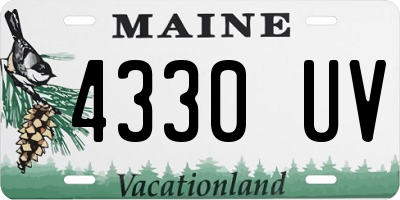 ME license plate 4330UV