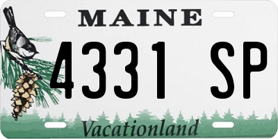 ME license plate 4331SP