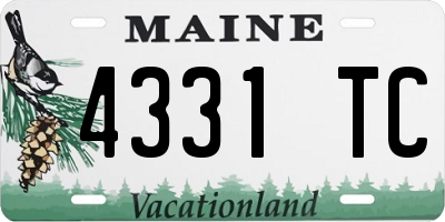 ME license plate 4331TC