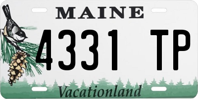 ME license plate 4331TP
