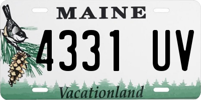 ME license plate 4331UV