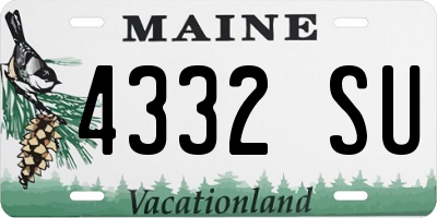 ME license plate 4332SU