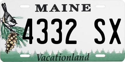 ME license plate 4332SX