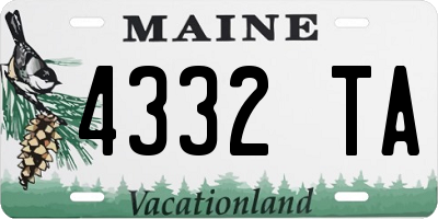 ME license plate 4332TA