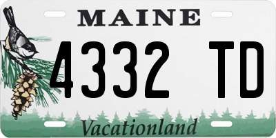 ME license plate 4332TD
