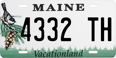 ME license plate 4332TH