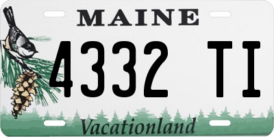 ME license plate 4332TI