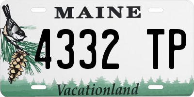 ME license plate 4332TP