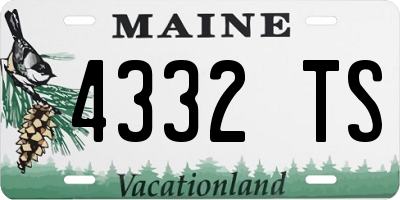 ME license plate 4332TS