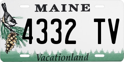 ME license plate 4332TV
