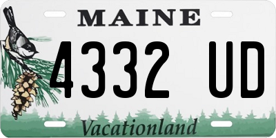 ME license plate 4332UD