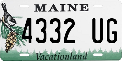 ME license plate 4332UG