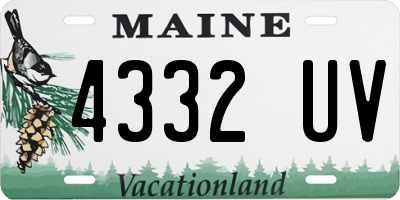 ME license plate 4332UV