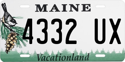 ME license plate 4332UX