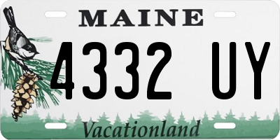 ME license plate 4332UY