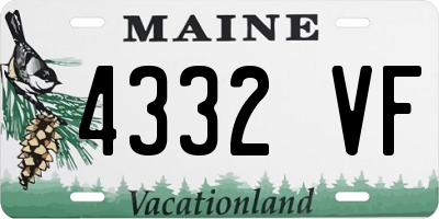 ME license plate 4332VF