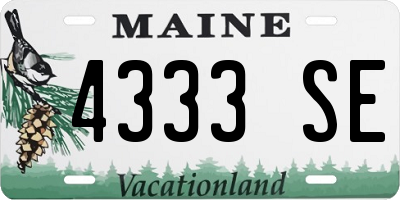 ME license plate 4333SE