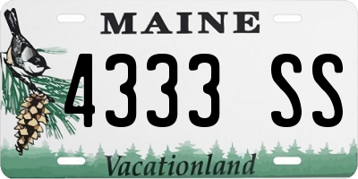 ME license plate 4333SS