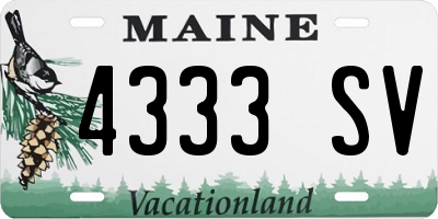 ME license plate 4333SV
