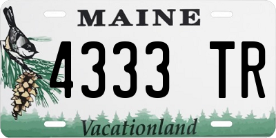 ME license plate 4333TR