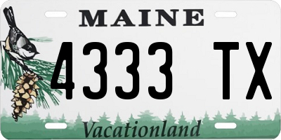 ME license plate 4333TX