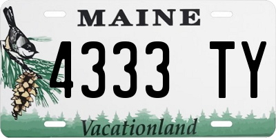ME license plate 4333TY