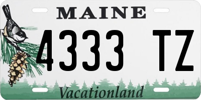 ME license plate 4333TZ
