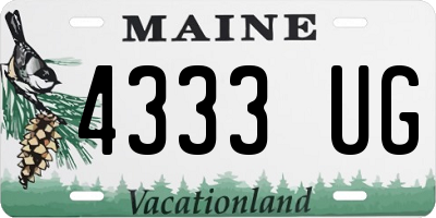 ME license plate 4333UG