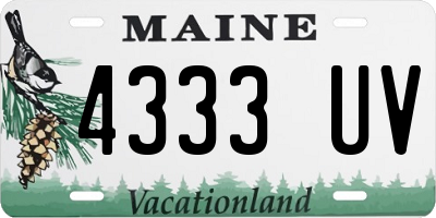 ME license plate 4333UV